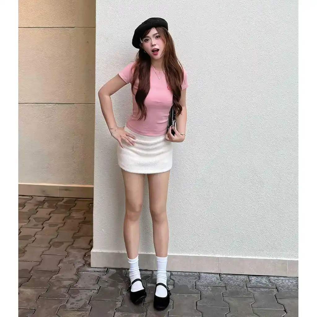 Áo baby tee nữ Miucho vải visco thoáng mát form ôm hack dáng basic nhiều màu in artwork 2738_thumbnail_5