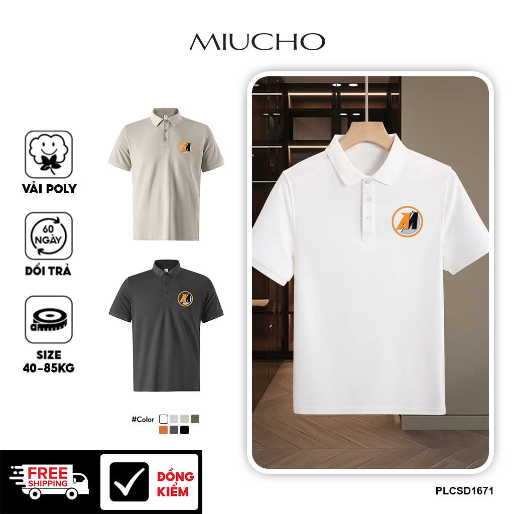 Áo polo nam form vừa vải cá sấu đứng form PLCSD1671 Miucho Iconic in basic