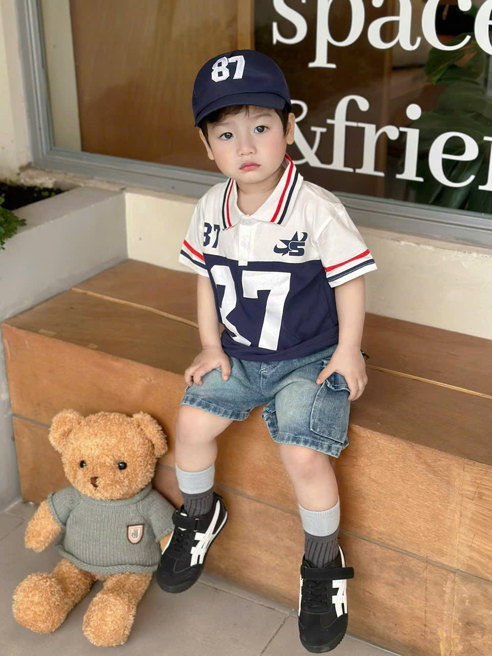 B55 BỘ CỘC QUẦN BÒ CHỮ S SỐ 87 KÈM MŨ- A116.887