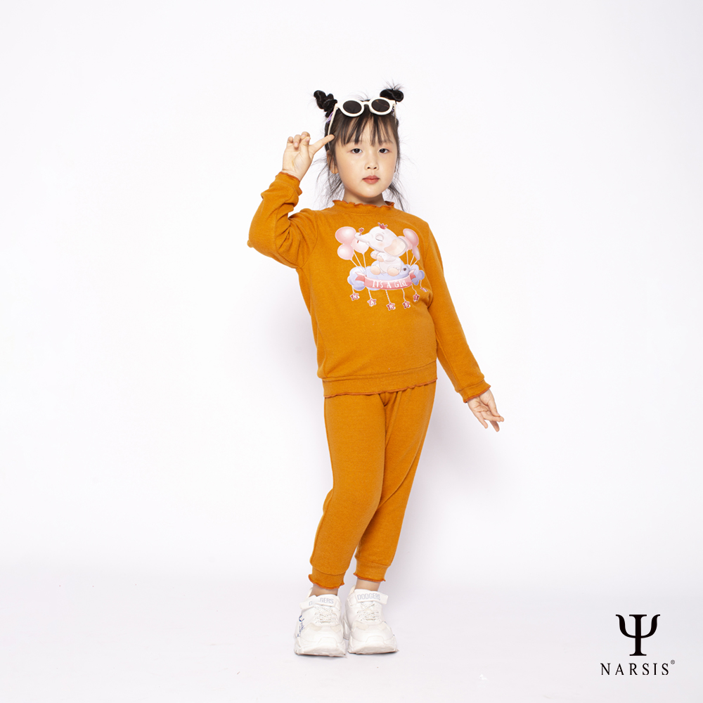 BỘ THU ĐÔNG BÉ GÁI NARSIS DÀI TAY PHỐI MÀU DỄ THƯƠNG CHẤT COTTON LEN ẤM ÁP KM2040 NARSIS VẢI LEN ..._thumbnail_0