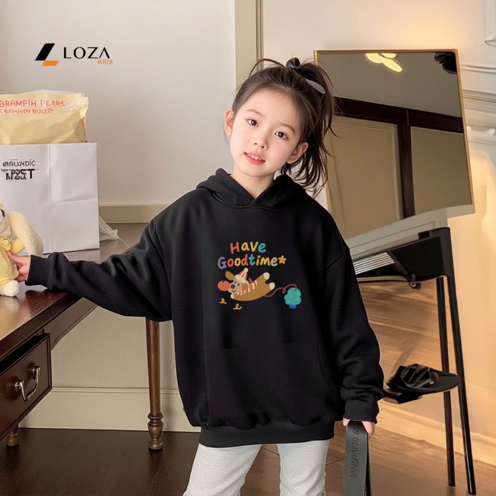 Áo nỉ hoodie bé gái in hình 'Have good time' - Loza Kids HN3402_thumbnail_1
