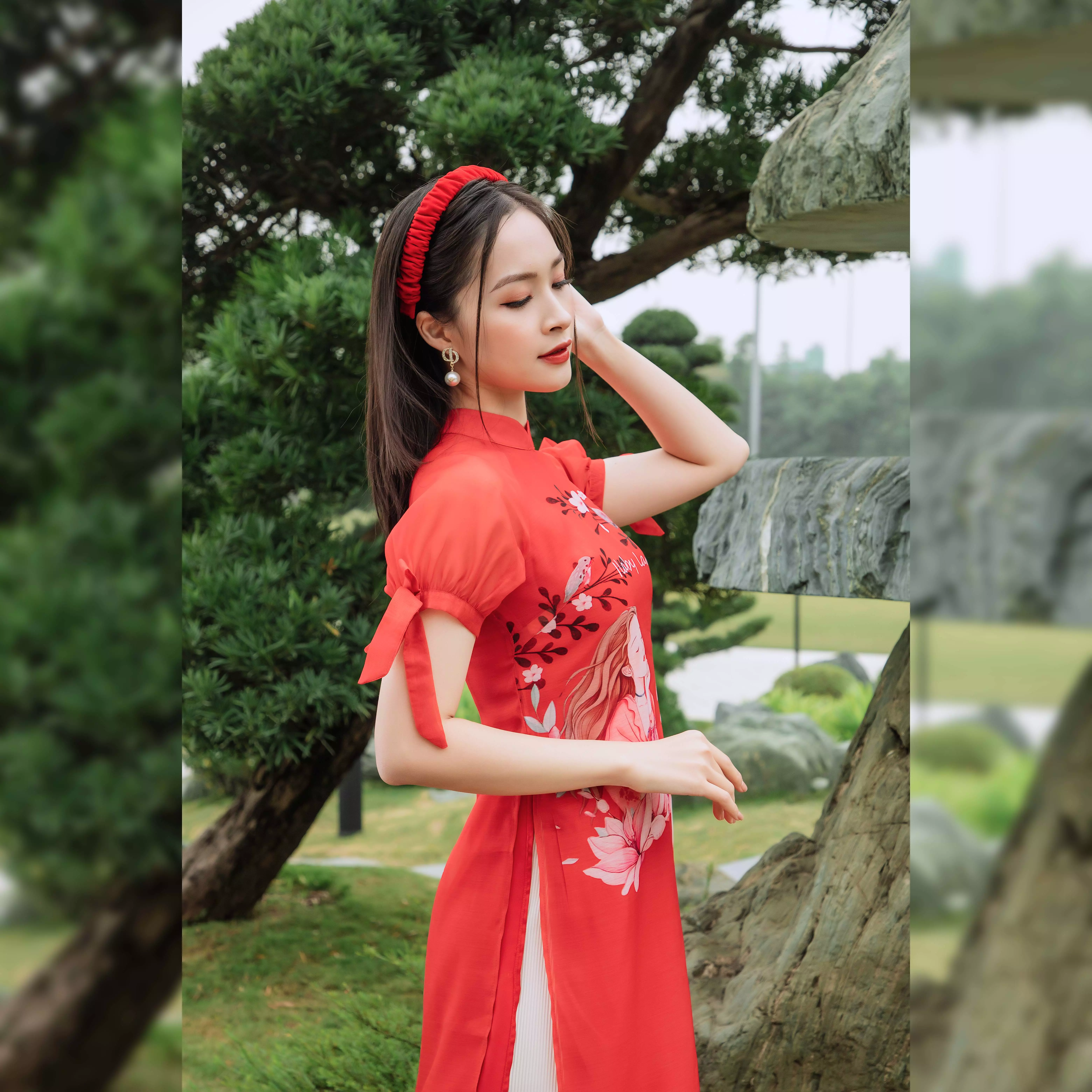 Áo dài mẹ đỏ Ilaby land_thumbnail_3