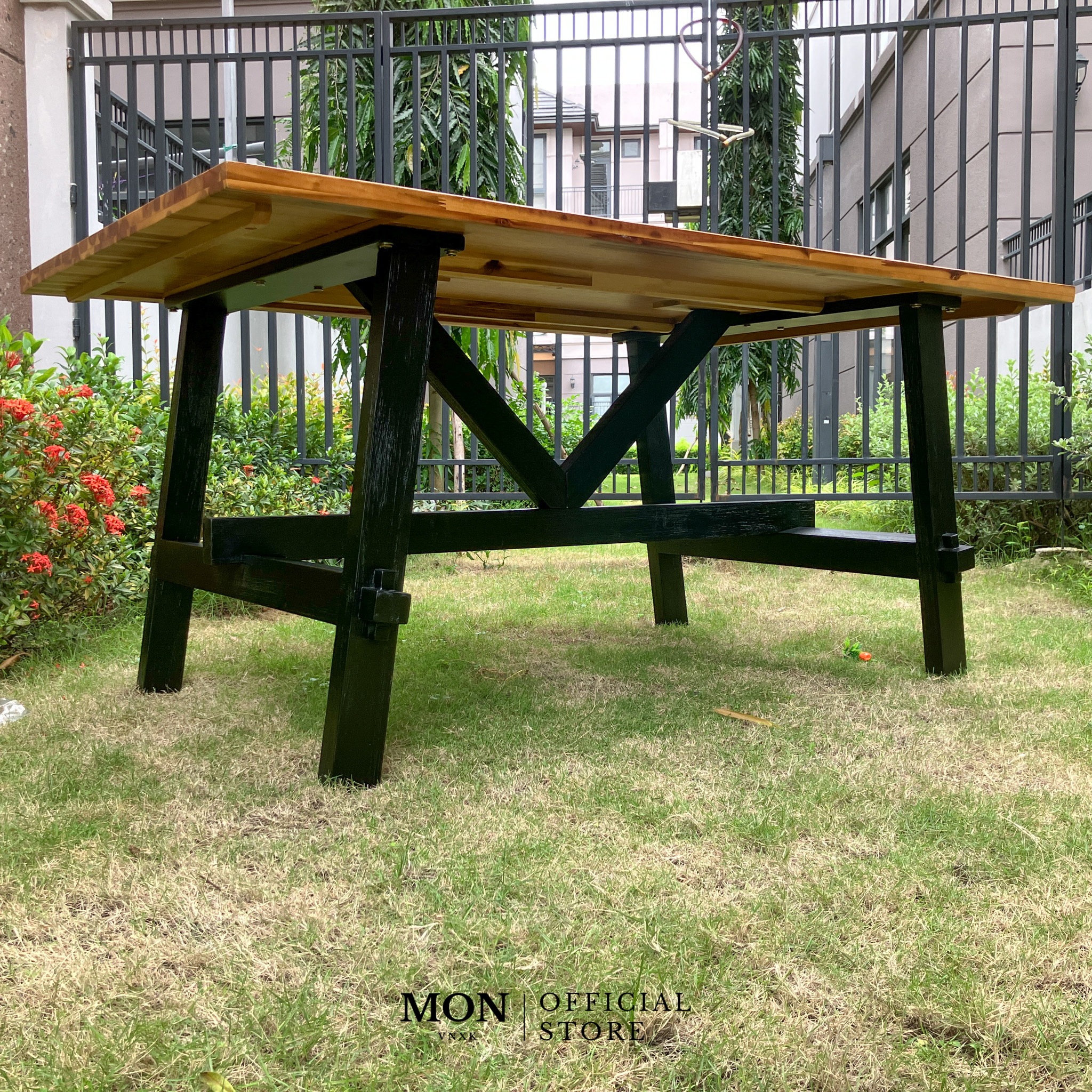 BÀN ĂN IKEA SKOGSTA Table, acacia/black_thumbnail_4