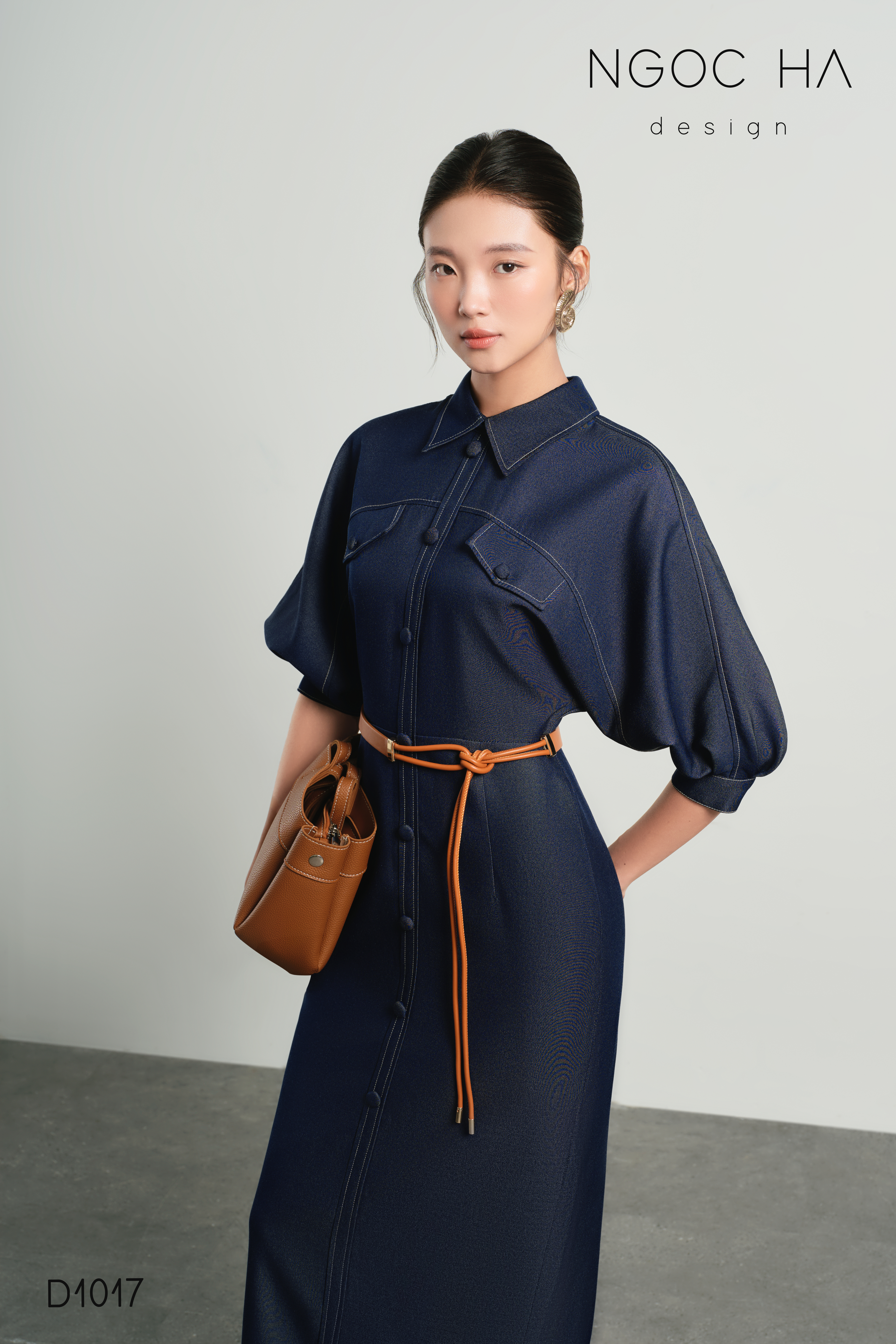 Charles Dress_ Đầm Bò Vai Rớt Màu Xanh D1017_thumbnail_5