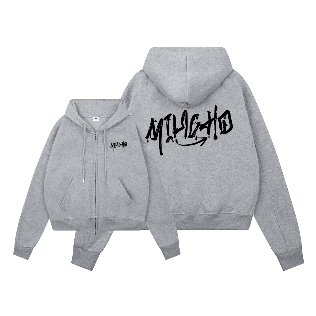 Áo hoodie zip nam localbrand form boxy HXD1607 Miucho Club vải nỉ bông dày dặn in typography_thumbnail_1