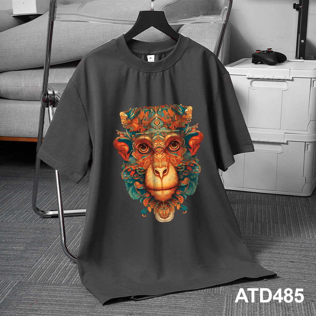 Áo thun nam form rộng ATD485 12 con giáp tuổi thân ( tuổi khỉ) Miucho Iconic cotton cổ tròn in graphic_thumbnail_7