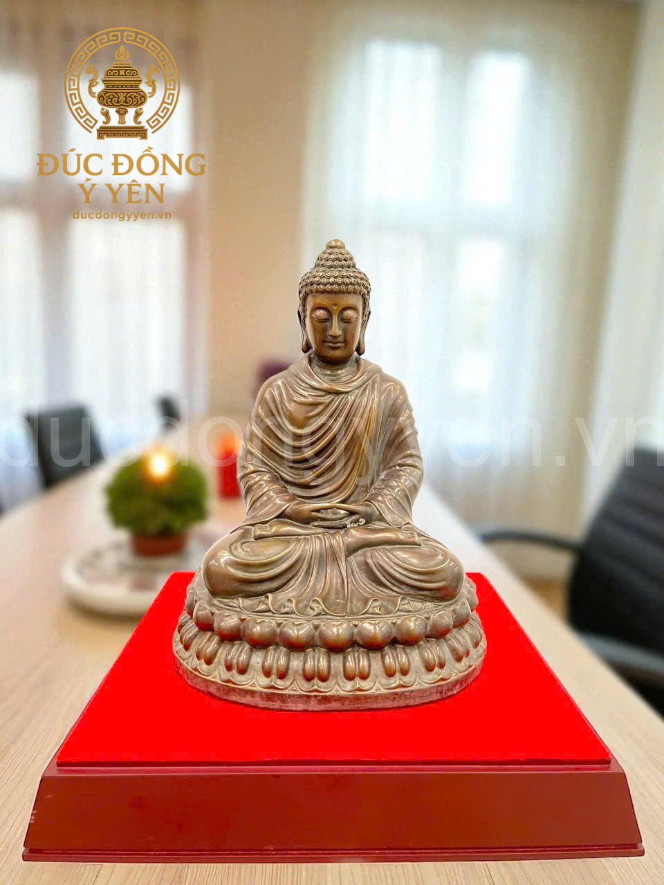 Tượng phật thích ca bằng đồng làm màu giả cổ _thumbnail_3