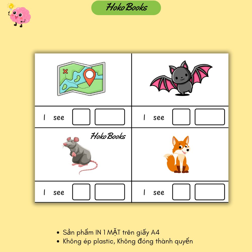 HL58 Học liệu Bài tập đếm hình, tạo thành câu, học Toán, Tiếng Anh sáng tạo Hokobooks_thumbnail_1