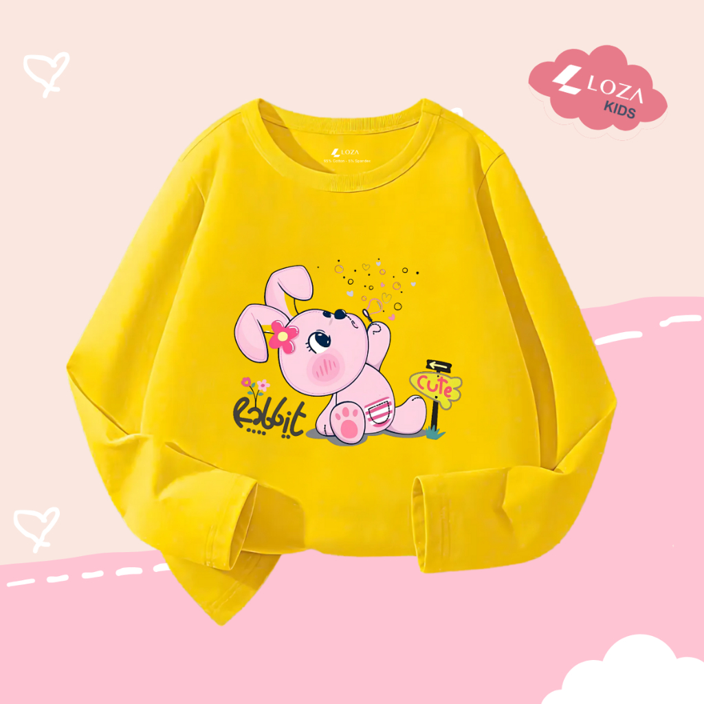Áo thun dài tay bé gái in thỏ cute - Loza Kids  KT3257_thumbnail_4