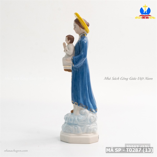Tượng sứ Đức Mẹ La Vang 15cm Xanh Dương ✔_thumbnail_2