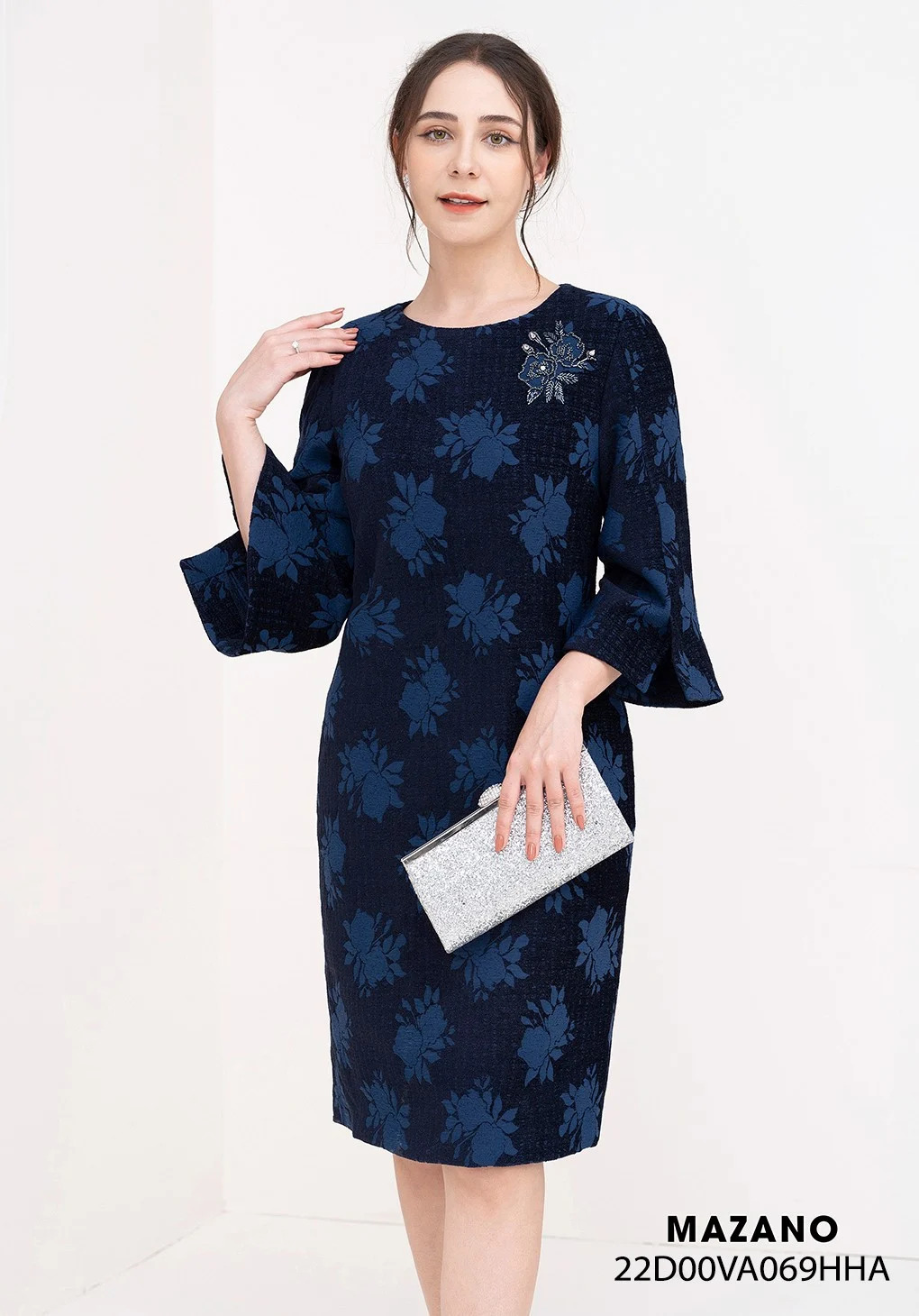 Đầm dạ tewest hoạ tiết cách điệu