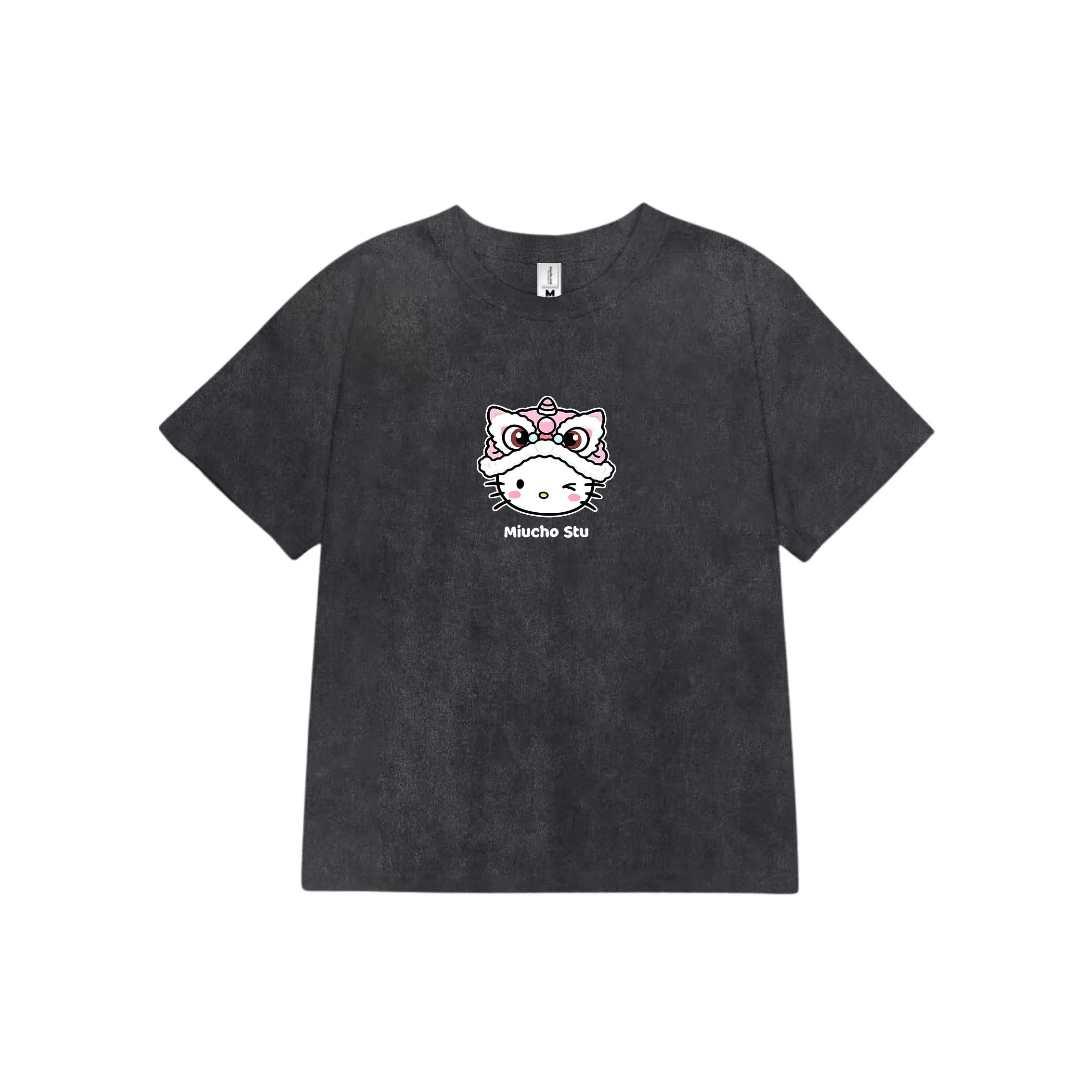 Áo thun Tết form baby tee nữ Miucho vải cotton co giãn thoáng mát hình Kỳ Lân in mix 2924_thumbnail_8