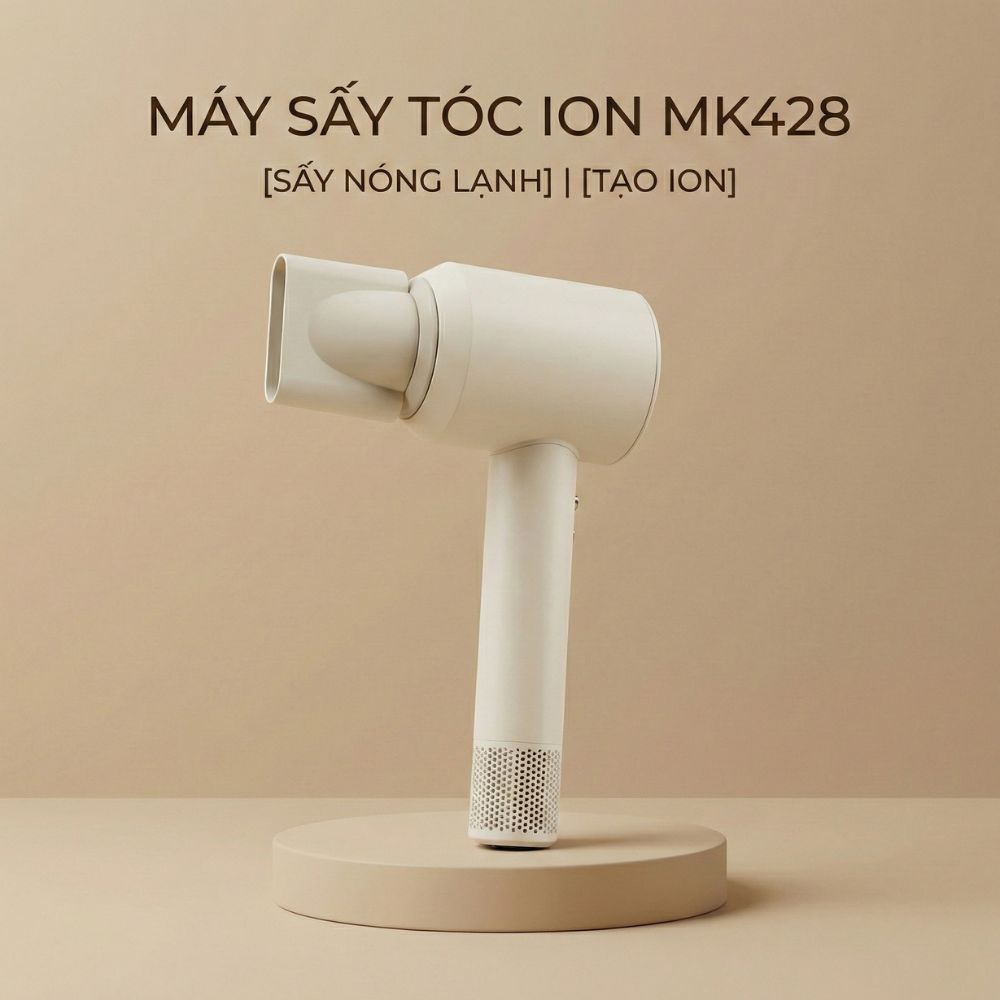 Máy Sấy Tóc Tốc Độ Cao Kachi MK428 ION (110.000 vòng/phút) - Sấy Nhanh, Chăm Sóc Tóc Ion Âm, Kiểm Soát Nhiệt NTC