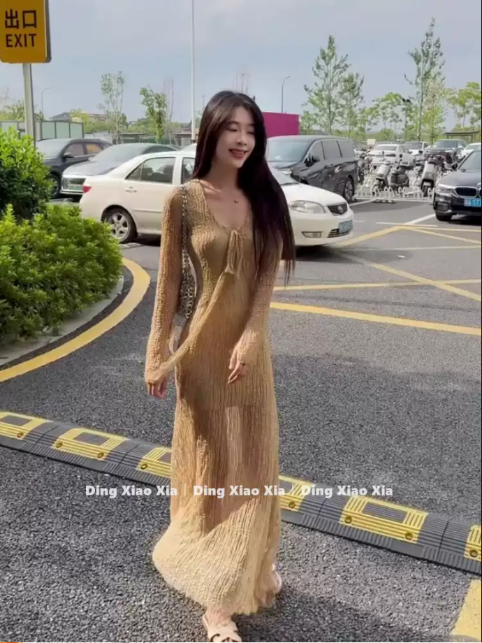 Đầm Maxi Nâu Pháp Dáng Ôm_thumbnail_4