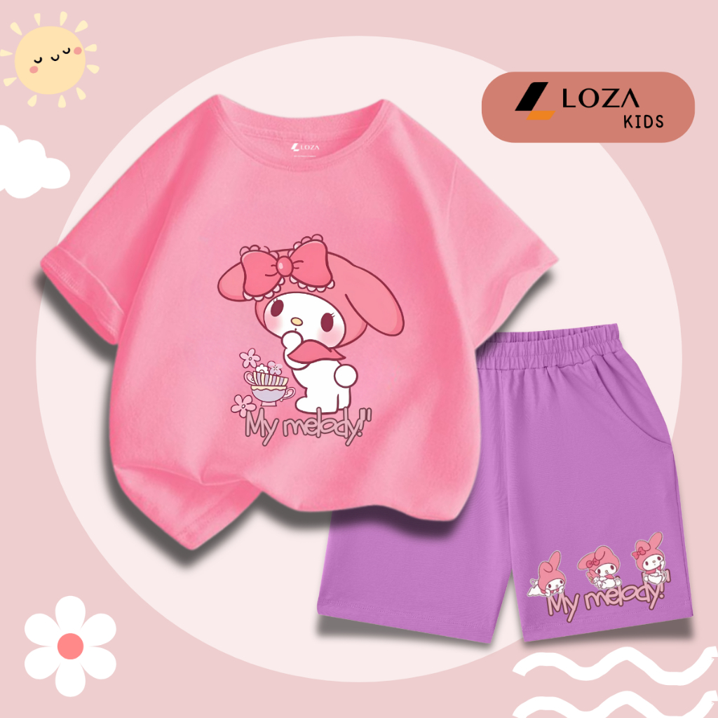 Bộ đồ bé gái in hình 