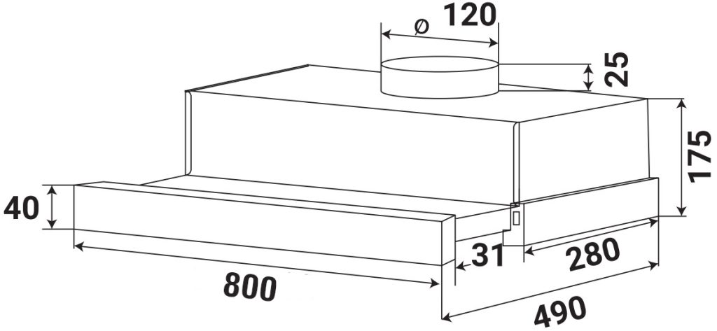 máy hút mùi âm tủ Kaff kf-tl80h