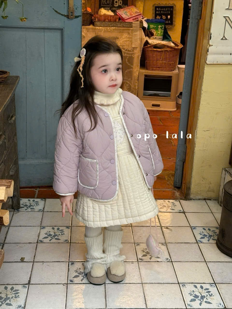 (V79) Váy phao ép bông màu kem thêu_thumbnail_0