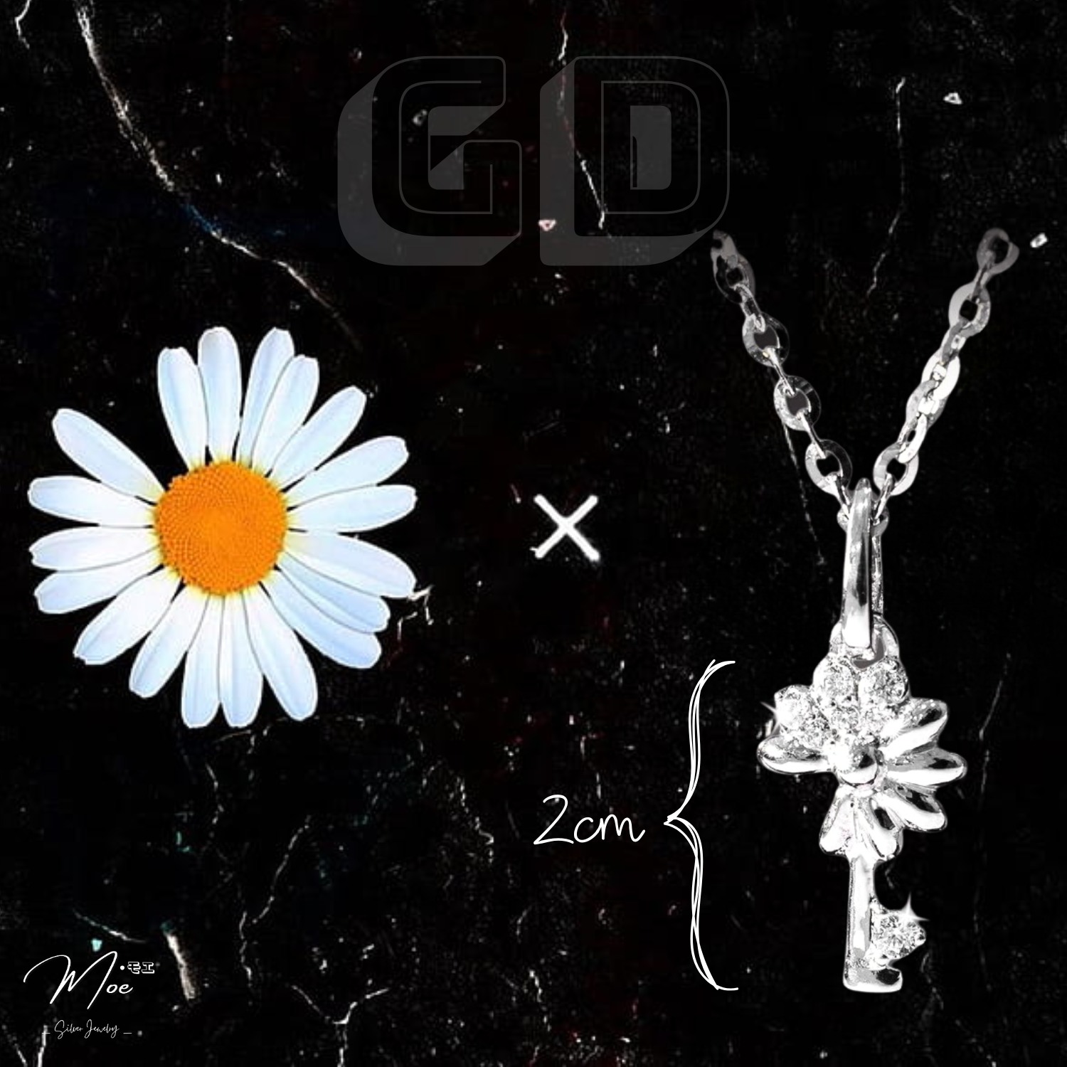D262 - Dây chuyền hoa cúc đính đá GD