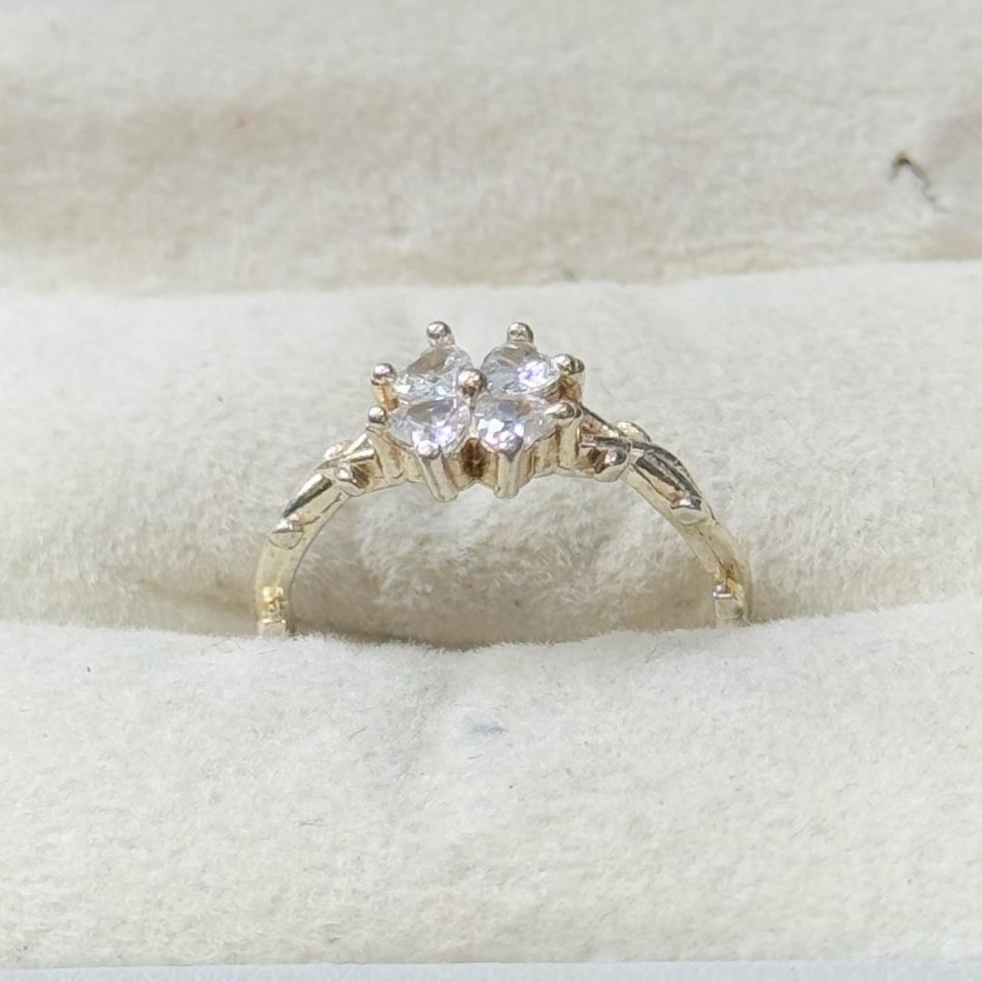 nhẫn kiểu bạc 999 cỏ bốn cánh may mắn.