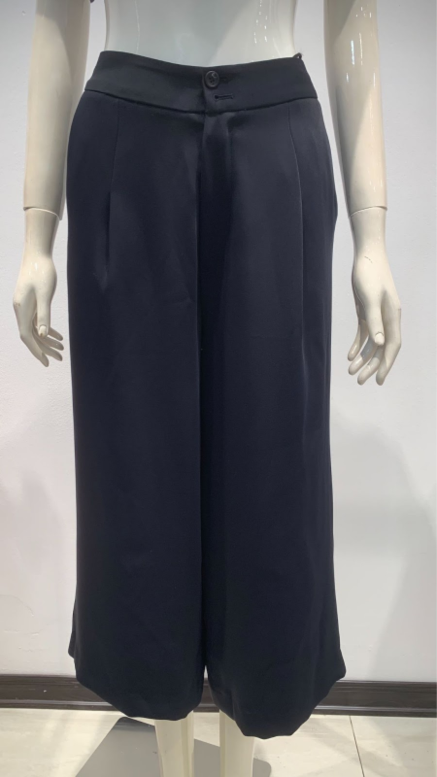 Quần Cullote cạp tiêu chuẩn vải Tuytxi dày màu tím than