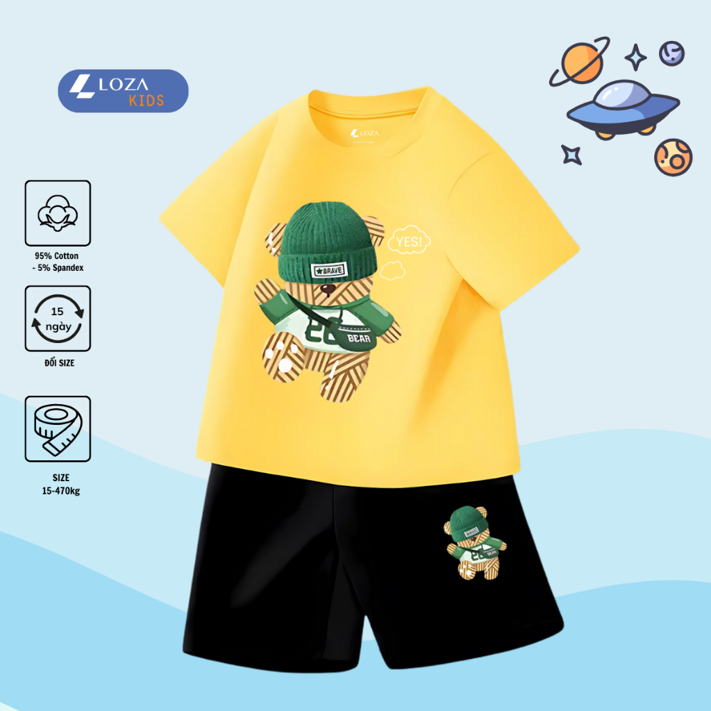 Bộ đồ bé trai in hình 