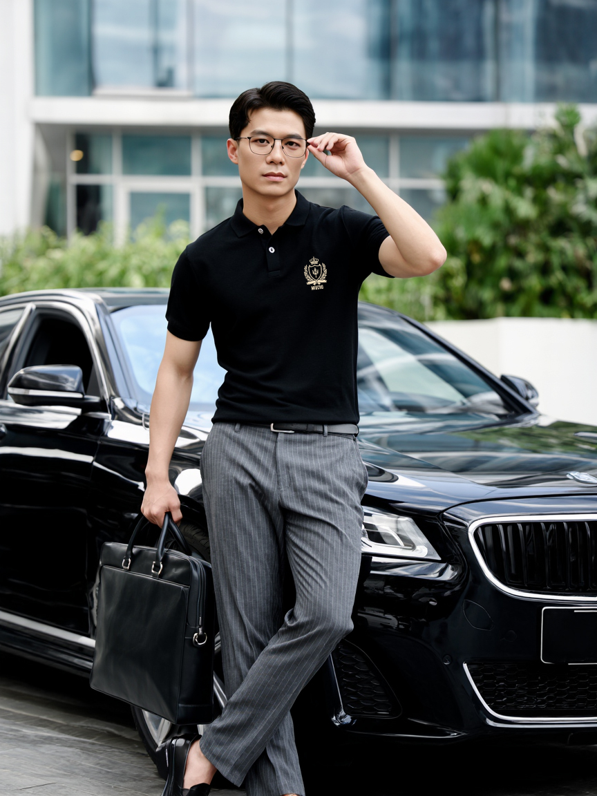 Áo polo nam local brand PLCSD2410 Miucho Iconic vải polyester bền nhẹ chống nhăn in basic_thumbnail_2