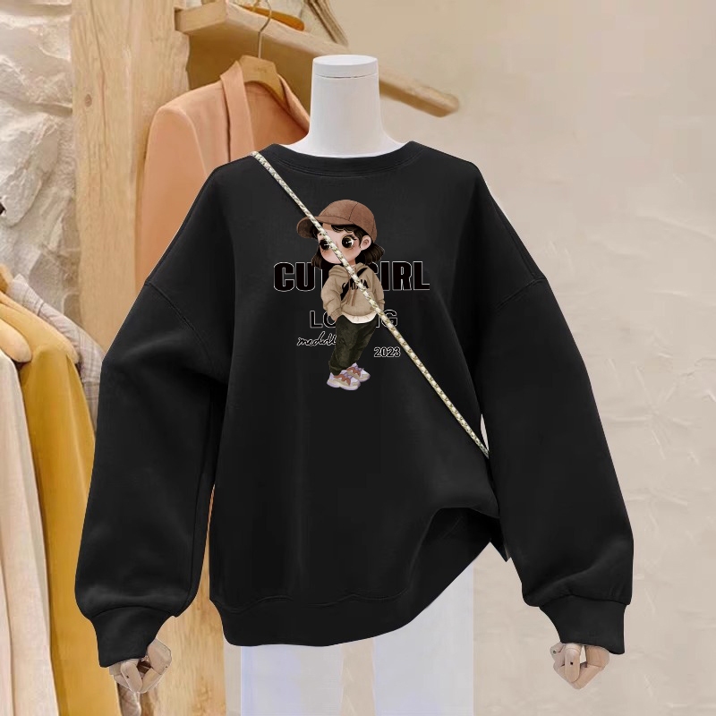 [Form Rộng] Áo sweater nữ màu đen in hình nhiều mẫu - Loza G0115_thumbnail_3