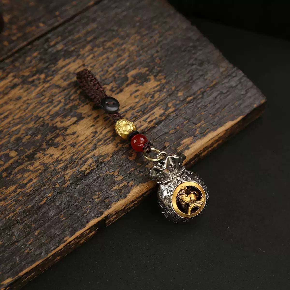 Móc khóa 12 Con Giáp - Túi Tiền Thần Tài Xoay