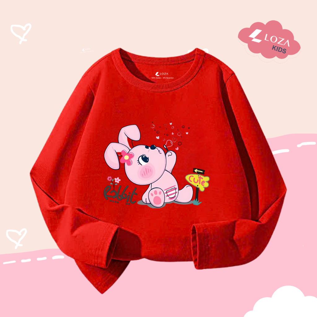 Áo thun dài tay bé gái in thỏ cute - Loza Kids  KT3257_thumbnail_3