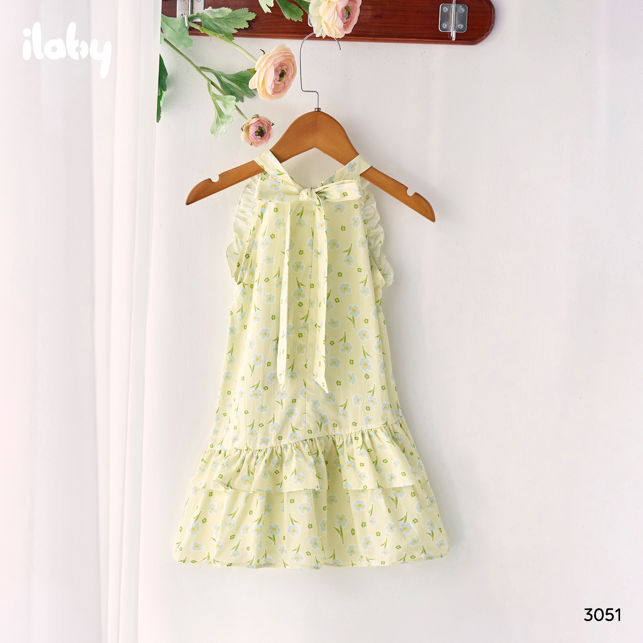 Váy yếm bèo vai thắt nơ sau