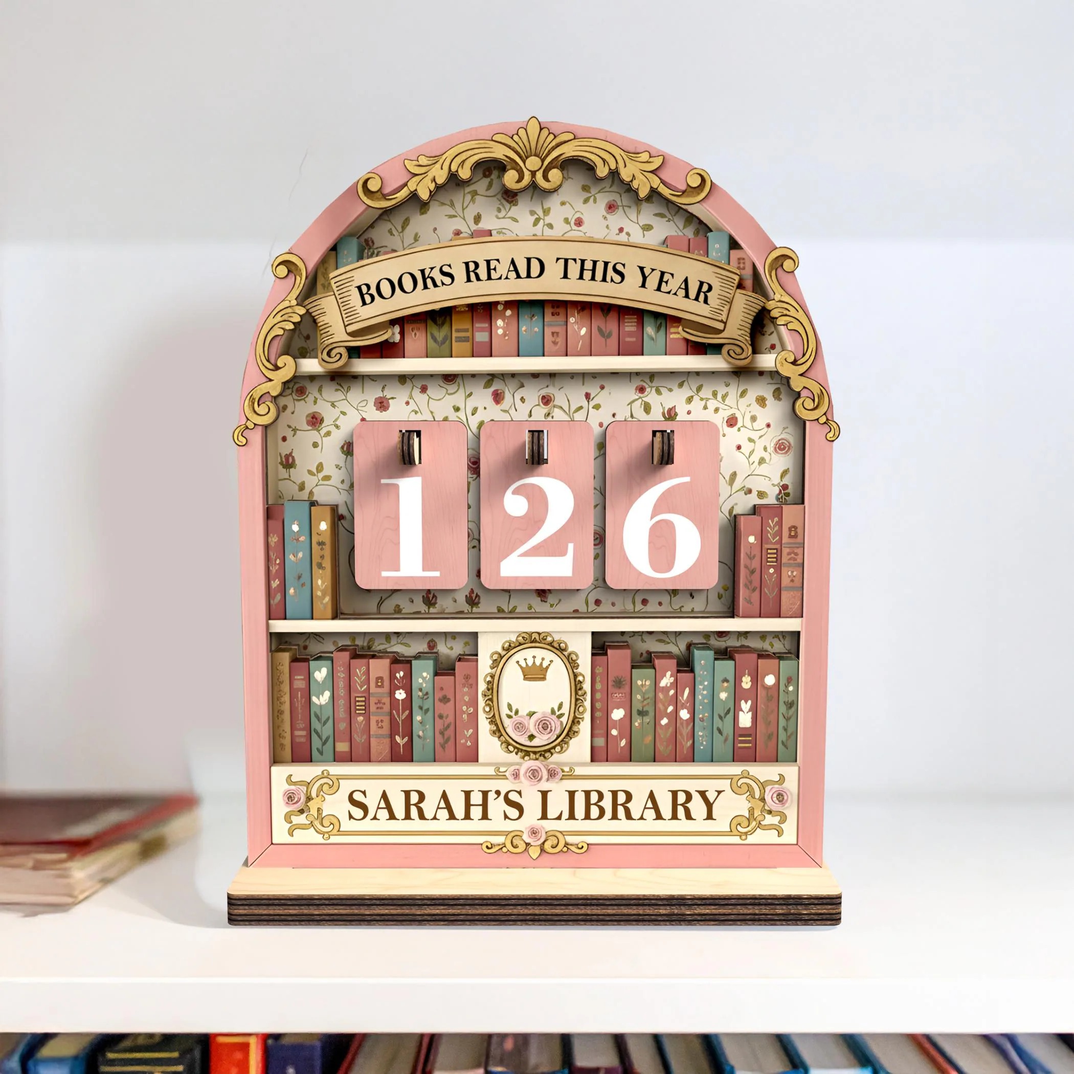 Personal Reading Tracker – Vintage 7" Book Display for Book Lovers