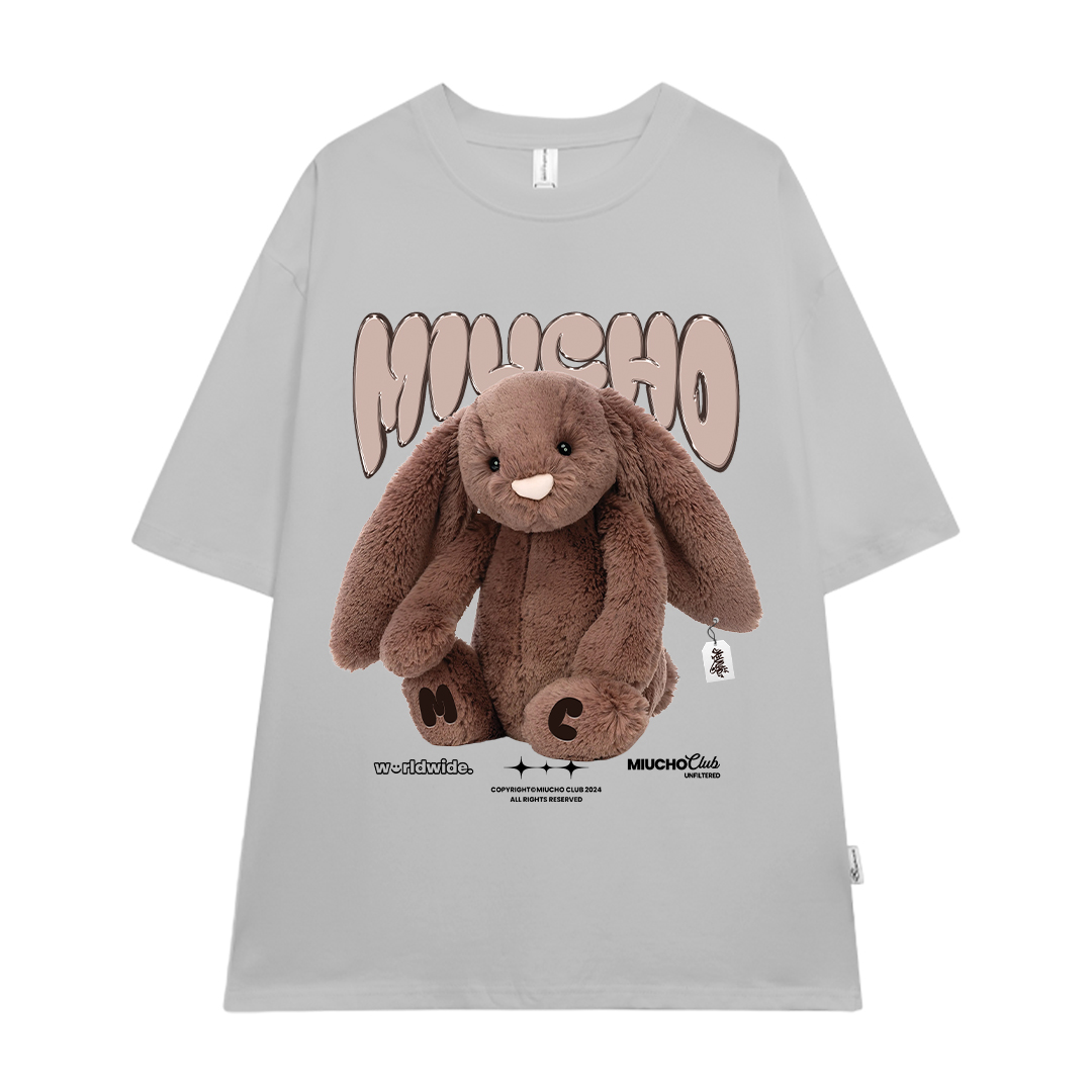 Áo thun thỏ Bunny form rộng local brand ATD1253 Miucho tay ngắn cổ tròn in mix_thumbnail_15