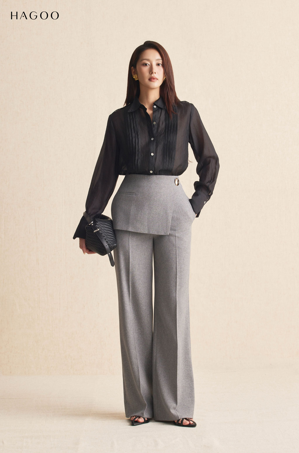 Áo sơ mi tơ Crep HAGOO