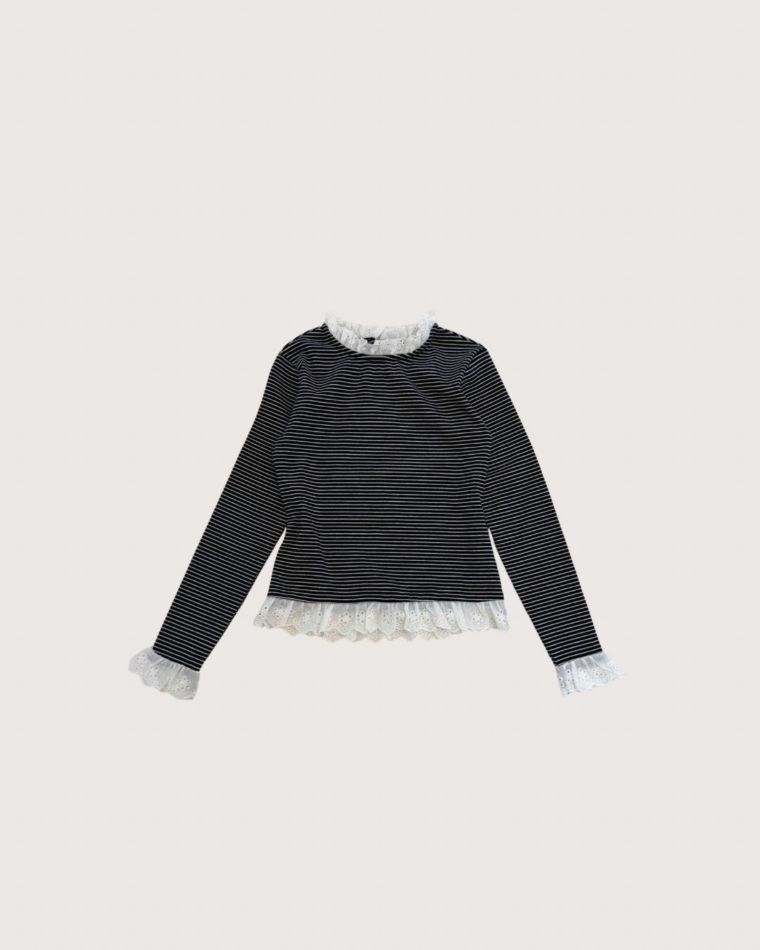 Striped Peplum Shirt (Áo Dài Tay Peplum)