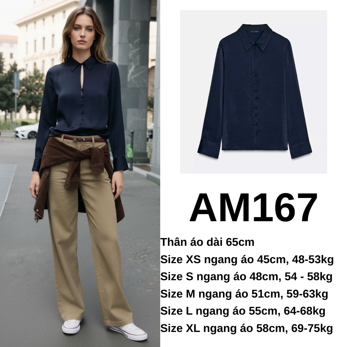AM167 Áo sơ mi lụa