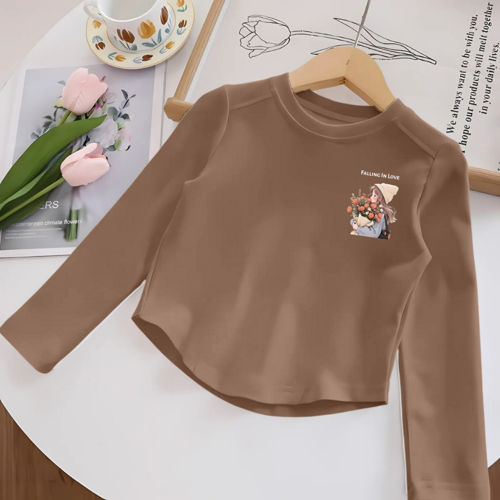 Áo thu đông dài tay bé gái cổ tròn in hình bé gái chất thun borip co giãn 4 chiều - Loza- G0423_thumbnail_10