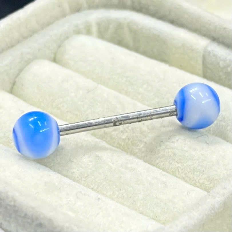 Lưỡi đầu bi nhựa loang xanh sữa