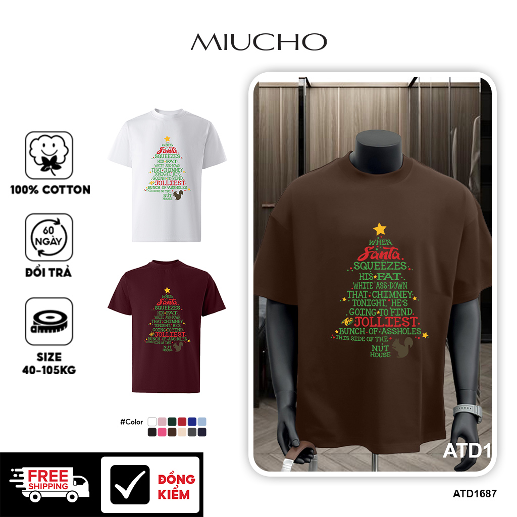 Áo phông nam local brand form rộng cổ tròn vải cotton thoáng mát ATD1687 Miucho Iconic in typography_thumbnail_1