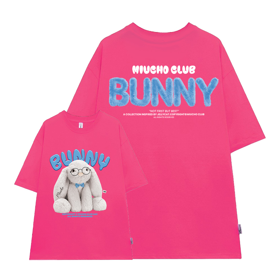 Áo thun thỏ Bunny form rộng local brand ATD1257 Miucho tay ngắn cổ tròn in mix_thumbnail_15