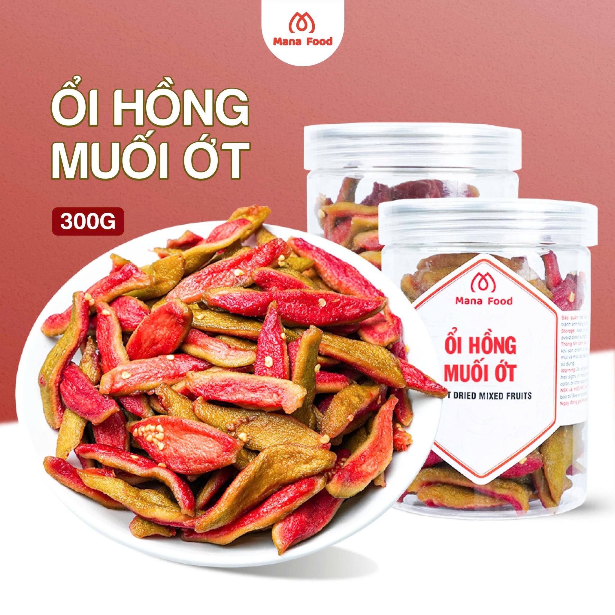 Ổi Hồng Muối Ớt Mana - Hũ Pet 300G