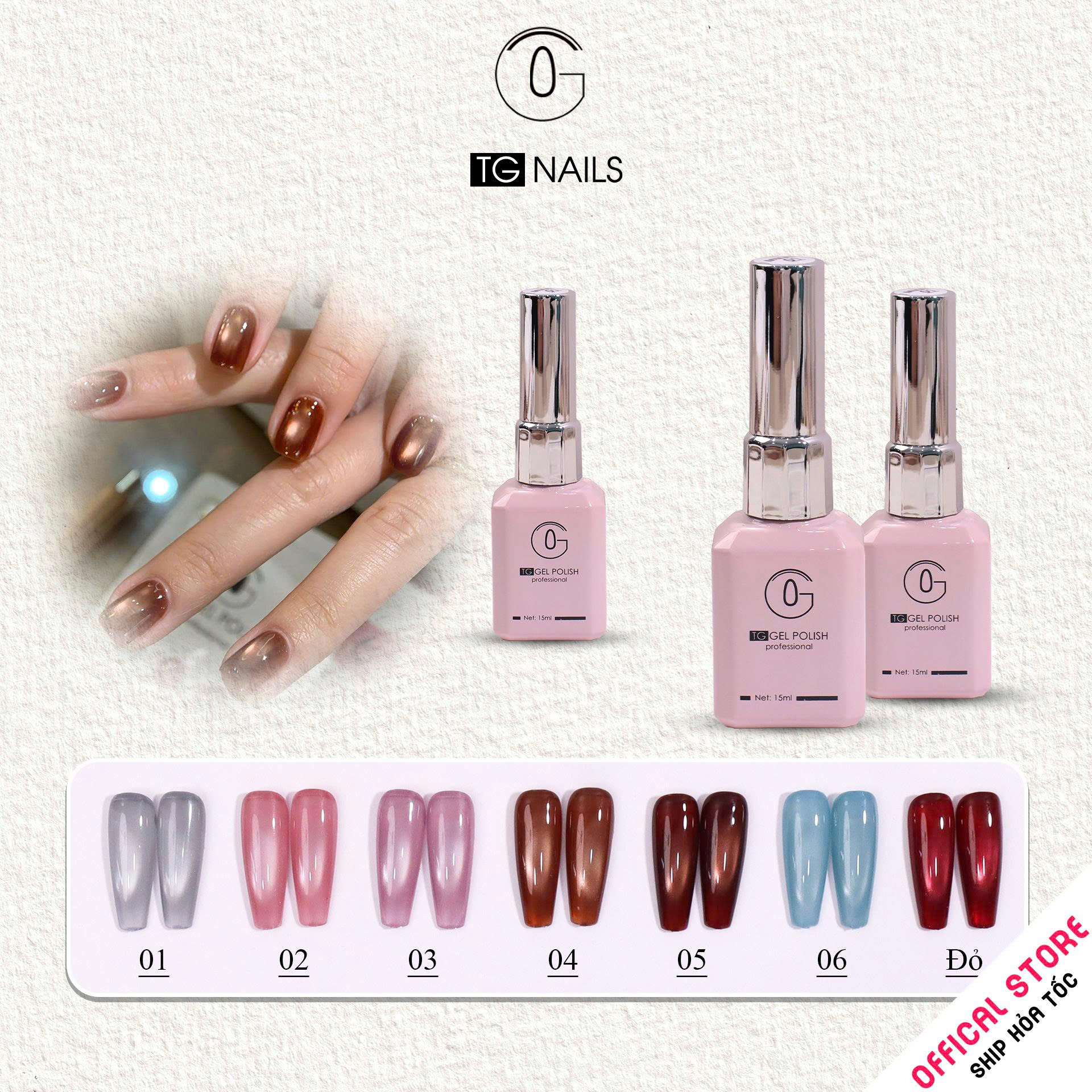 Sơn mắt mèo ánh trăng TG cọ tròn chai 15ml