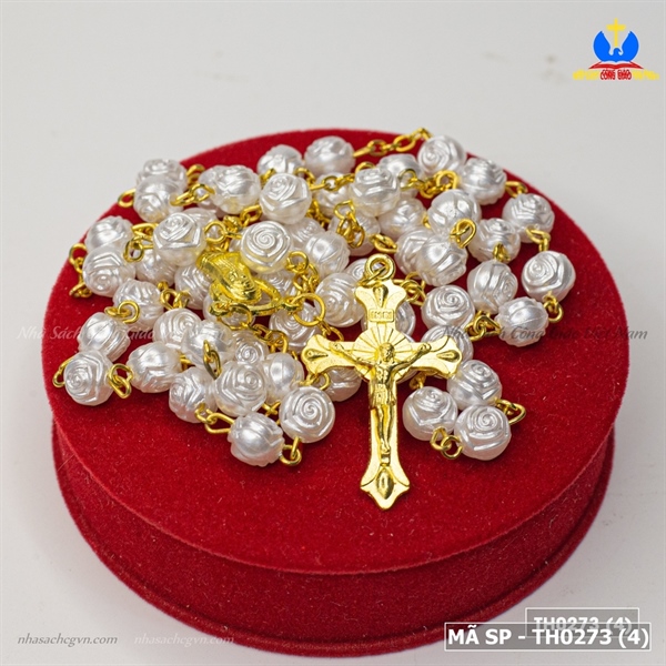 Chuỗi 50 hoa hồng nhựa, dây kẽm mạ vàng_thumbnail_2
