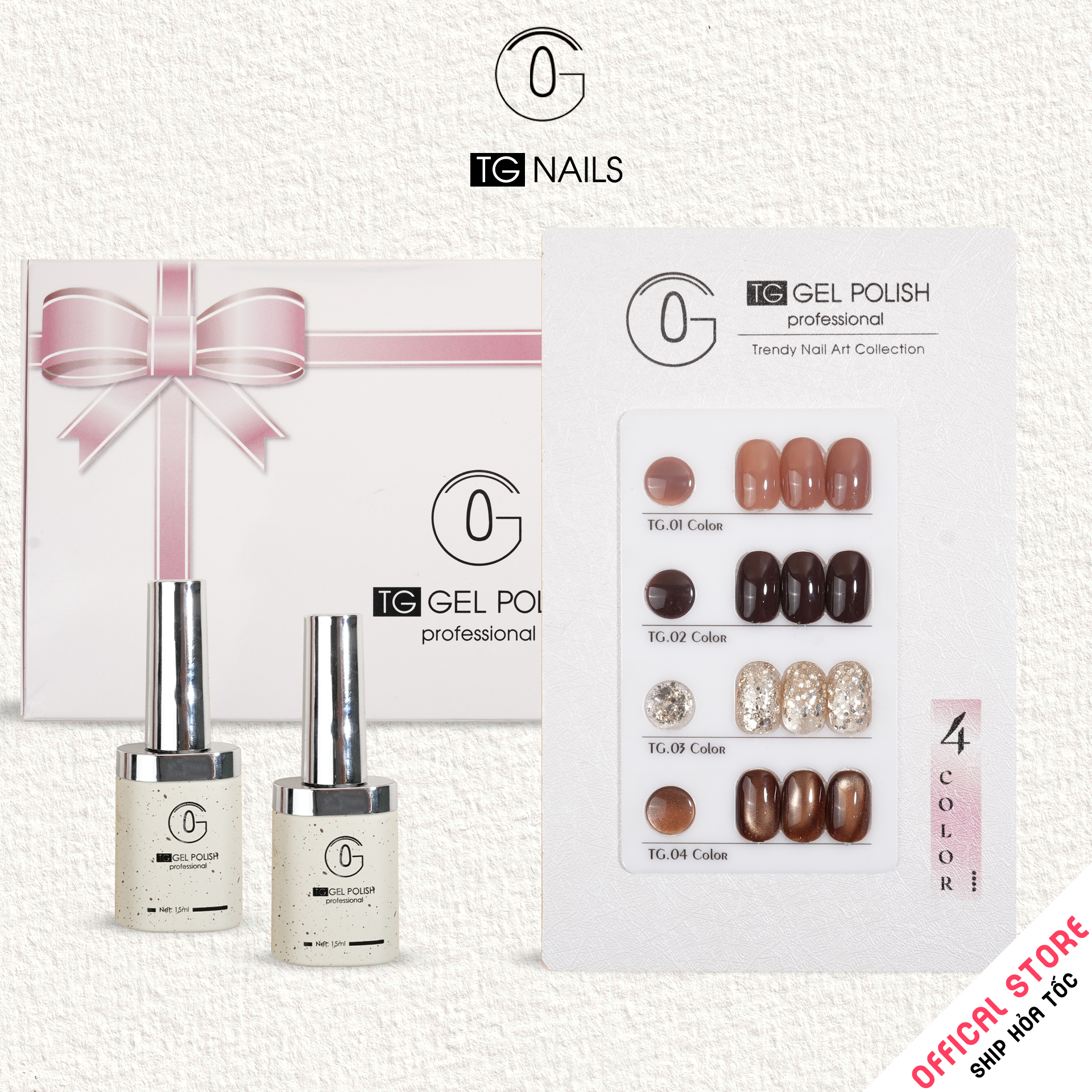 Sơn móng gel TG. Dung tích: 15ml/ lọ. Nhãn hàng TG nail.