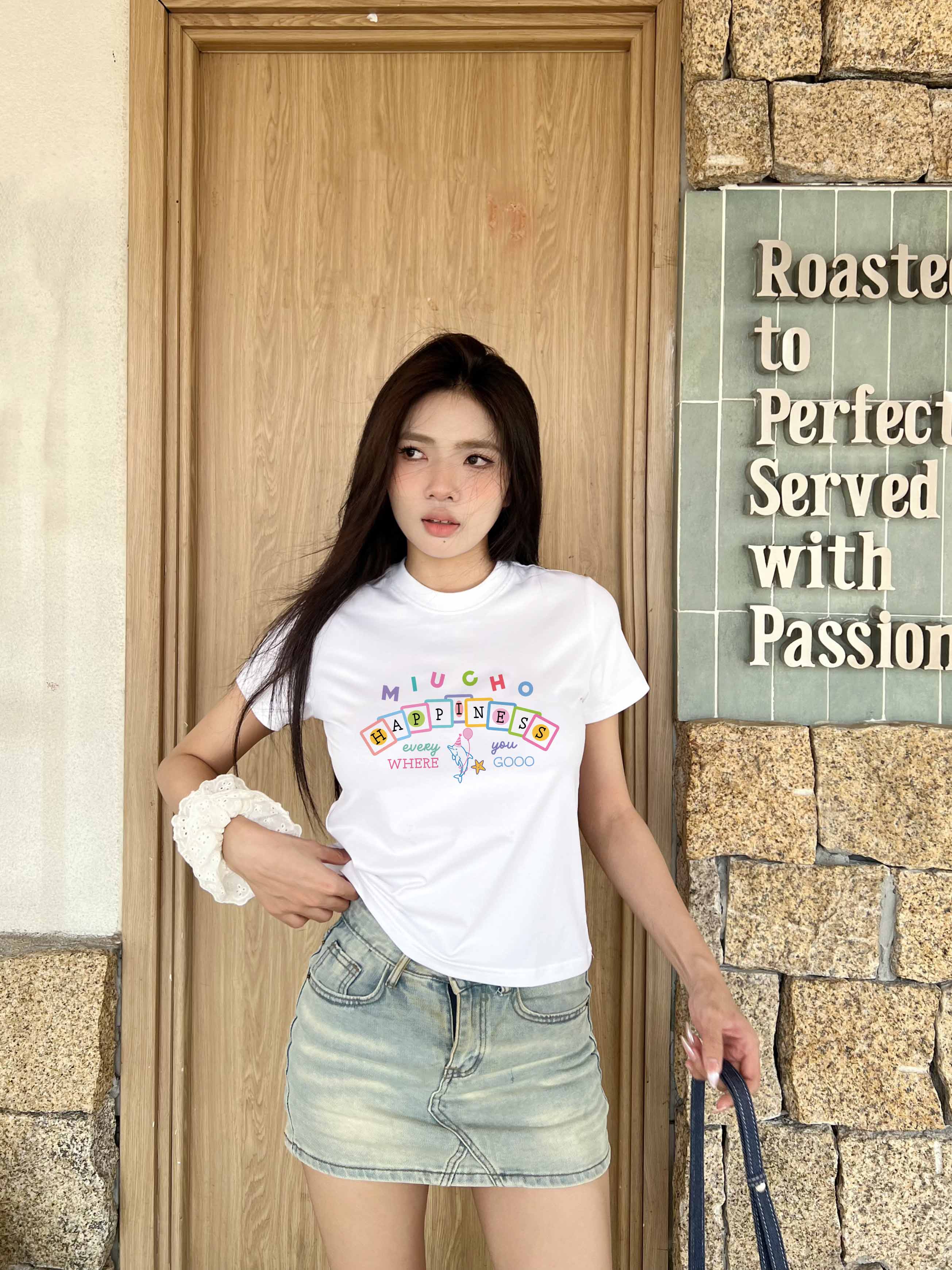 Áo baby tee ôm body 2215 Miucho cổ tròn vải cotton 4c co giãn thoáng mát in mix_thumbnail_4