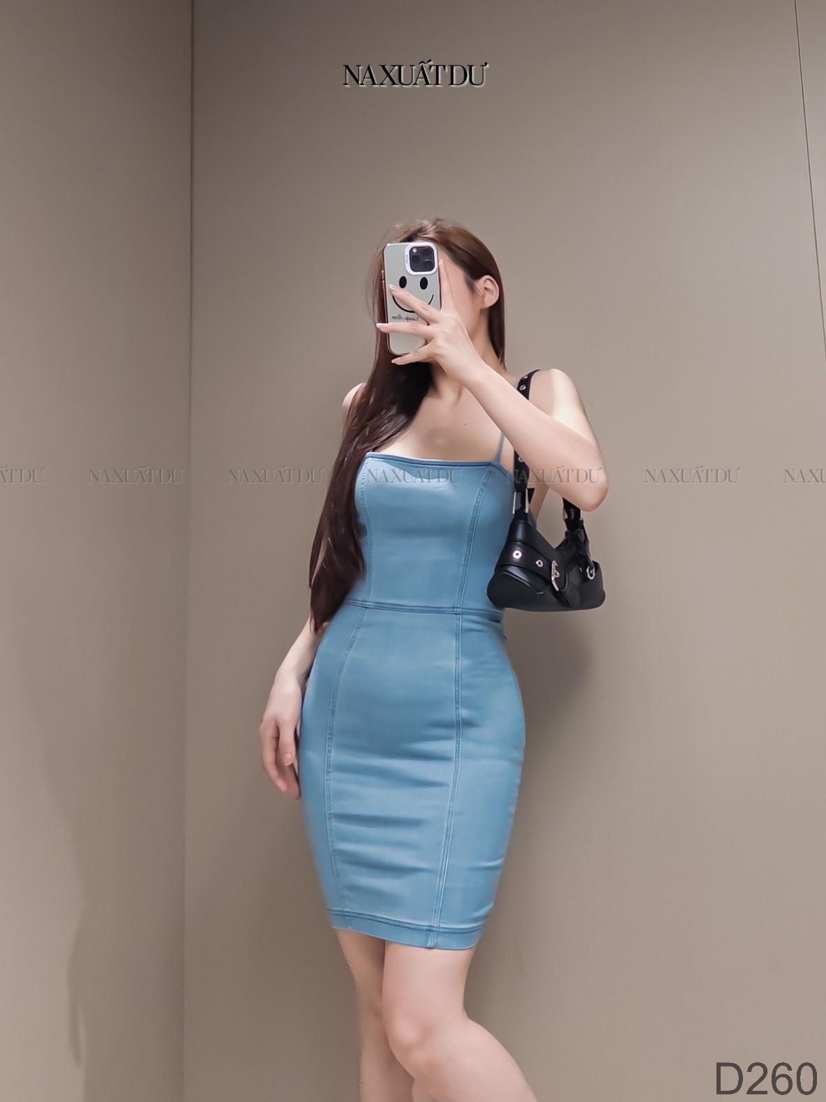 Đầm jean 2 dây " Iris " - D260 (SALE)