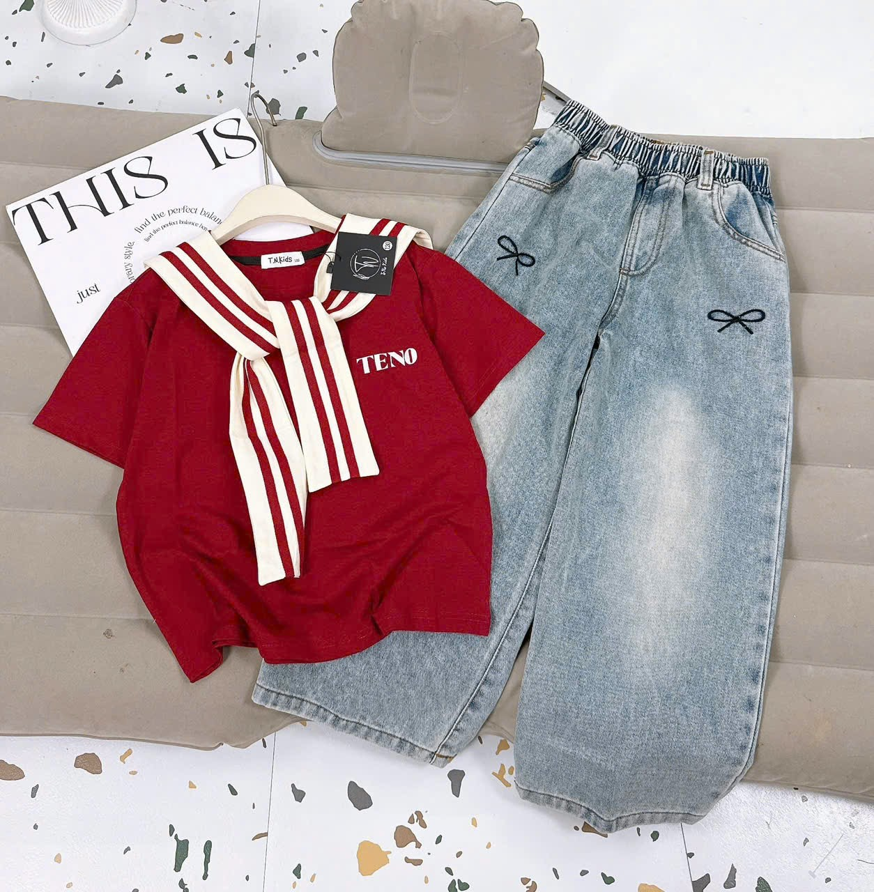 [M79] Set jeans TENO kèm khăn_thumbnail_1