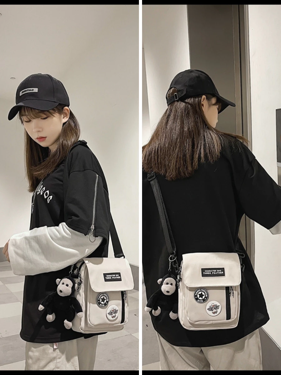 Túi đeo chéo nam nữ mini nhỏ gọn vải canvas thời trang Hàn Quốc