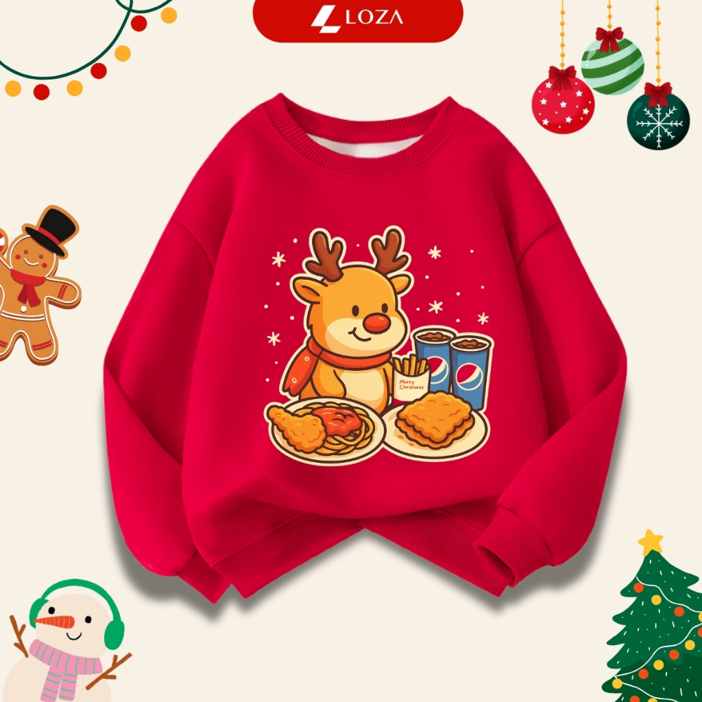 Áo nỉ Noel cho bé in hình Tuần lộc Hottrend 2025- Loza Kids IN022_thumbnail_4