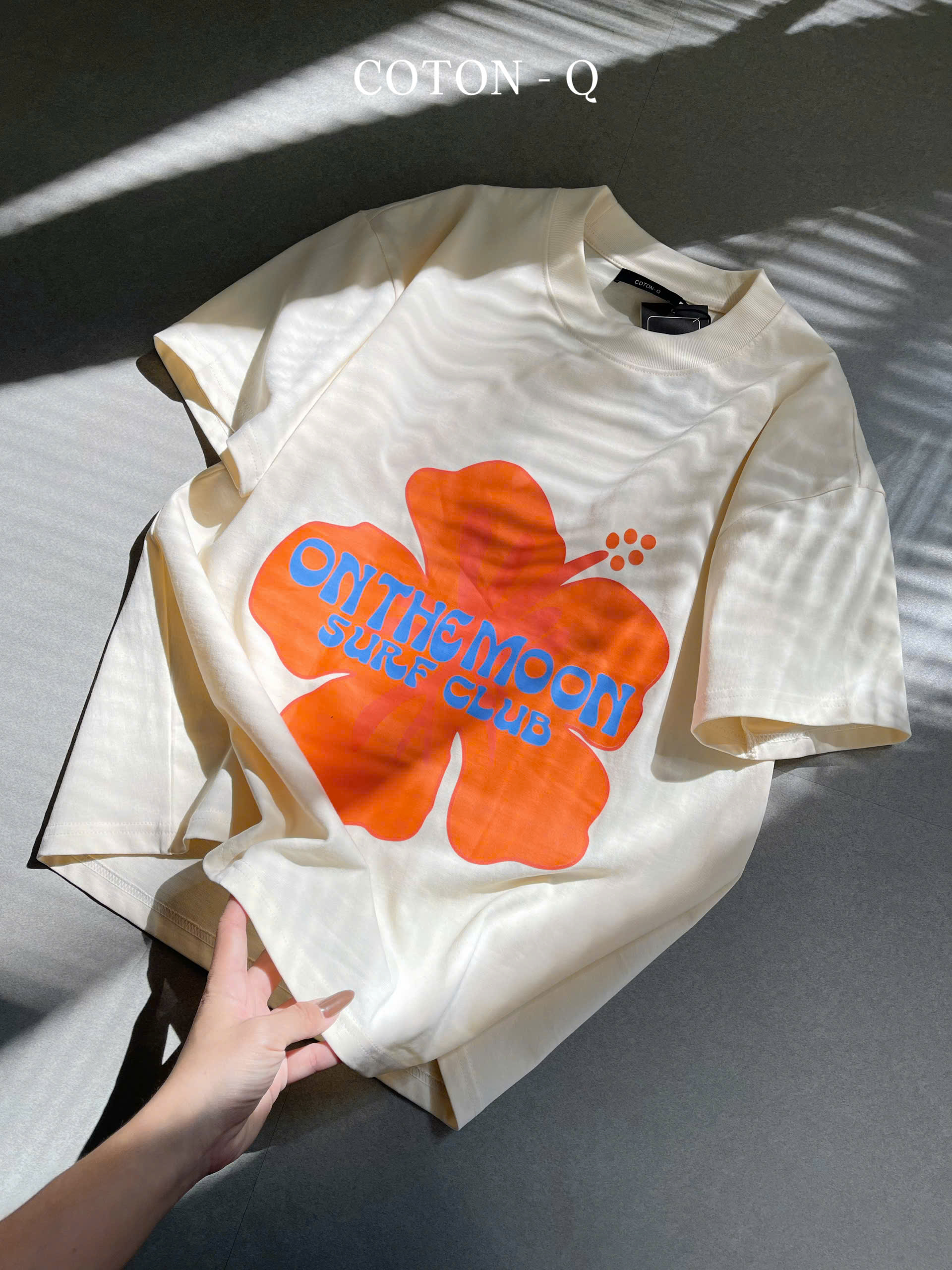 HA751 Áo thun hoa kem Coton Q