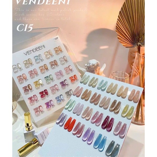 Set sơn gel - mắt mèo kim cương thạch - 24 màu Vendeeni - C15_thumbnail_0